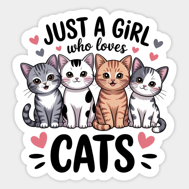 Just A Girl Who Loves Cats Sticker by Rachel's Store 6